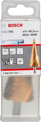 Bosch Step Drill Bit for Metal High-Speed Steel with Titanium HSS-TiN