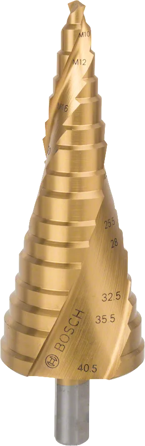 Bosch Step Drill Bit for Metal High-Speed Steel with Titanium HSS-TiN